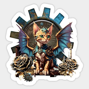 Wonderful fantasy steampunk cat. Sticker